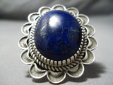 Stunning Vintage Navajo Lapis Sterling Silver Ring Native American-Nativo Arts