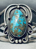 Museum Quality Vintage Native American Navajo Old Mine Kingma Turquoise Sterling Silver Bracelet-Nativo Arts