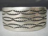 Hand Hammered Vintage Navajo Sterling Silver Native American Sun Bracelet-Nativo Arts