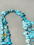 200 Gram Vintage Native American Navajo Turquoise Sterling Silver Necklace-Nativo Arts
