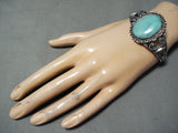Swirls Galore Vintage Native American Navajo Domed Spiderweb Turquoise Sterling Silver Bracelet-Nativo Arts
