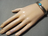Amazing Vintage Native American Navajo Turquoise Sterling Silver Bracelet Old-Nativo Arts