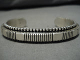 Detailed Johnny Nez Vintage Navajo Sterling Silver Native American Bracelet-Nativo Arts