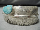 Important Vintage Native American Navajo Ben Begaye Turquoise Sterling Silver Feather Bracelet-Nativo Arts