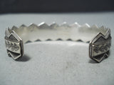 Marvelous Vintage Navajo Sterling Silver 14k Gold Bracelet Native American-Nativo Arts