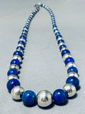 Native American Exceptional Santo Domingo Lapis Sterling Silver Necklace-Nativo Arts