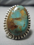Native American Important Vintage Santo Domingo Tony Aguilar Sr Turquoise Sterling Silver Ring-Nativo Arts