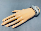 One Of The Best Vintage Native American Navajo Pearl Inlay Sterling Silver Bracelet-Nativo Arts