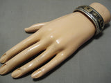 Stunning Vintage Native American Navajo 14k Gold Convex Sterling Silver Bracelet-Nativo Arts