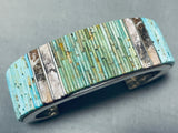One Of The Most Intricate Ever Vintage Native American Navajo Turquoise Sterling Silver Bracelet-Nativo Arts