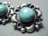 Marvelous Native American Navajo Royston Turquoise Sterling Silver Earrings-Nativo Arts