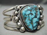 Important Vintage Native American Navajo Last Chance Turquoise Sterling Silver Bracelet-Nativo Arts