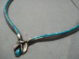 Exquisite Vintage Native American Navajo Choker Style Sterling Silver Turquoise Necklace-Nativo Arts