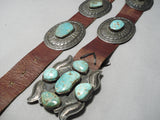 Huge Rare Turquoise Vintage Native American Navajo Sterling Silver Concho Belt Old-Nativo Arts