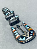 John And Roberta Vintage Native American Zuni Turquoise Sterling Silver Ranger Buckle Set-Nativo Arts