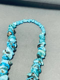 Native American 224 Gram Chunky Nugget Turquoise Vintage Navajo Heishi Necklace Old-Nativo Arts