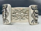 One Of The Most Unique Vintage Native American Navajo Turquoise Sterling Silver Bracelet Hvy-Nativo Arts
