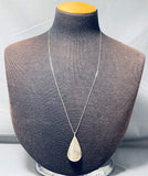 Amazing Vintage Native American Navajo Sterling Silver Teardrop Necklace Old-Nativo Arts
