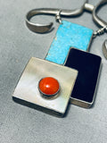 One Of The Most Unique Native American Zuni Contemporist Sterling Silver Necklace-Nativo Arts
