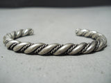 Impressive Vintage Native American Navajo Sterling Silver Rope Bracelet-Nativo Arts