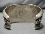 Museum Vintage Zuni Native American Navajo Carved Turquoise Heavy Sterling Silver Bracelet-Nativo Arts