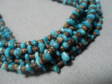 Important Roe Yazzie Native American Navajo Turquoise Sterling Silver Necklace-Nativo Arts