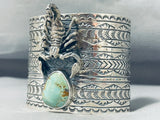 Tremendous San Felipe Signed Royston Turquoise Sterling Silver Scorpion Cuff-Nativo Arts