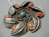 Incredible Vintage Zuni Native American Damale Turquoise Sterling Silver Pendant-Nativo Arts