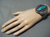 Authentic Vintage Native American Navajo Orville Tsinnie Turquoise Sterling Silver Bracelet-Nativo Arts