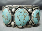 Magnificent Navajo Native American Turquoise Sterling Silver Bracelet-Nativo Arts