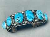 Tremendous Vintage Native American Navajo Morenci Turquoise Sterling Silver Bracelet-Nativo Arts