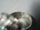 Signed Vintage Native American Navajo Royston Turquoise Sterling Silver Ring-Nativo Arts