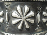 Fabulous Navajo Wide Sterling Silver Bracelet Native American-Nativo Arts