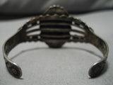 Early 1900's Vintage Native American Navajo Lone Mountain Turquoise Sterling Silver Bracelet-Nativo Arts