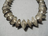 Stunning Vintage Native American Navajo Hogan Sterling Silver Bead Necklace-Nativo Arts