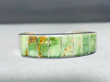 Spectacular Vintage Signed Native American Zuni Damale Inlay Sterling Silver Bracelet-Nativo Arts