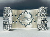 Amazing San Felipe Signed Pilot Mountain Turquoise Sterling Silver Huge Bracelet-Nativo Arts