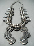 Women's Vintage Native American Navajo Morenci Turquoise Sterling Silver Squash Blossom Necklace-Nativo Arts
