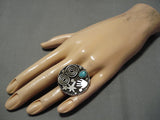 Important Vintage Native American Navajo Alex Sanchez Turquoise Sterling Silve Rring-Nativo Arts