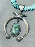 Native American Unbelievable Vintage Santo Domingo Spiderweb Turquoise Sterling Silver Necklace-Nativo Arts