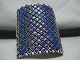 Best Native American Navajo Lapis Rare Huge Sterling Silver Bracelet-Nativo Arts