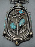 One Of Best Vintage Navajo Turquoise Sterling Silver Native American Necklace-Nativo Arts