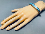 Pretty Vintage Native American Navajo Blue Gem Turquoise Sterling Silver Bracelet-Nativo Arts