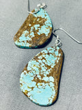 Native American Beautiful Santo Domingo 8 Turquoise Sterling Silver Earrings-Nativo Arts