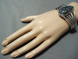 Magnificent Native American Navajo Turquoise Sterling Silver Bracelet-Nativo Arts