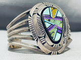Tommy Lewis Vintage Native American Navajo Turquoise Sugulite Sterling Silver Bracelet-Nativo Arts