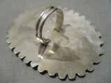 One Of The Biggest Ever Native American Navajo Coral Sterling Silver Ring-Nativo Arts