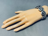 Most Famous Native American Navajo Artist- Vintage Native American Navajo Kenneth Begay Sterling Silver Bracelet-Nativo Arts
