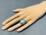 Rare Vintage Native American Navajo Carico Lake Turquoise Sterling Silver Ring Old-Nativo Arts
