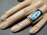 Outstanding Zuni Turquoise & Ironwood Sterling Silver Ring Native American-Nativo Arts